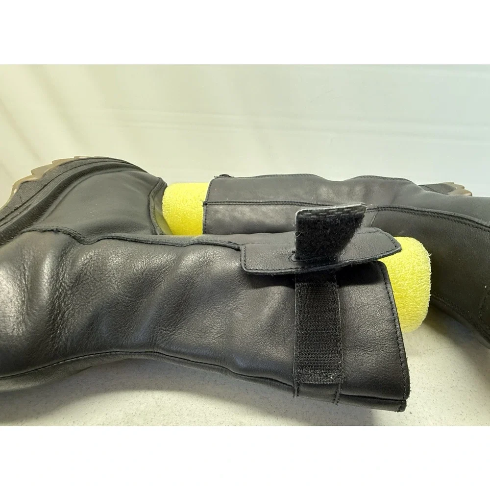 Vtg 90s Dr Martens 9788 Made England Biker Style Boots Black Leather UK 8 US 9